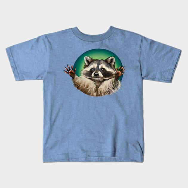 Raccoon Hug Kids T-Shirt by Sierra Snipes Studio